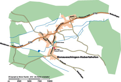 Anfahrtsplan Donaueschingen-Hubertshofen